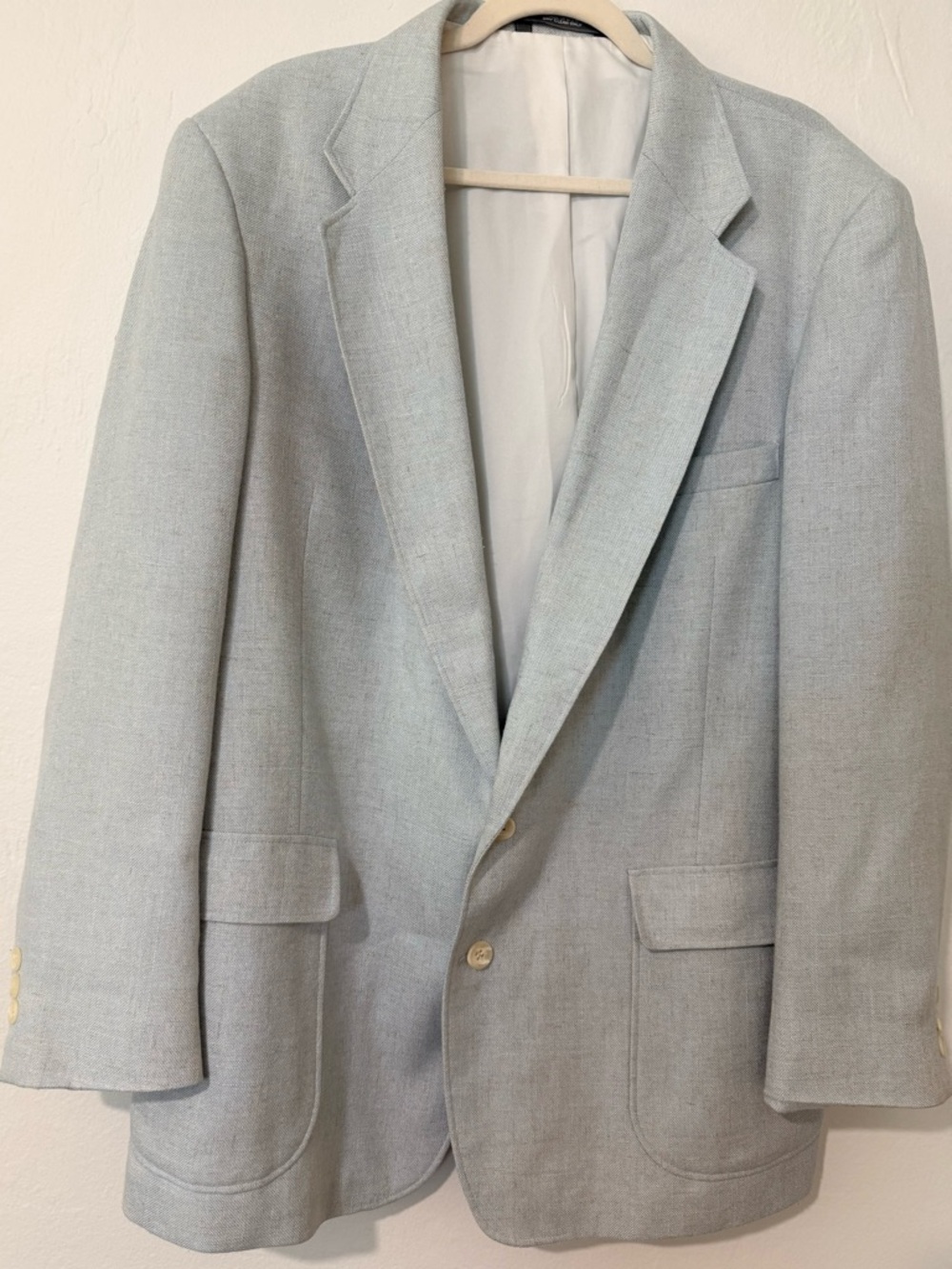 Haggar Light Blue Blazer Sport Coat Jacket Men’s 44R Classic Fit USA Made